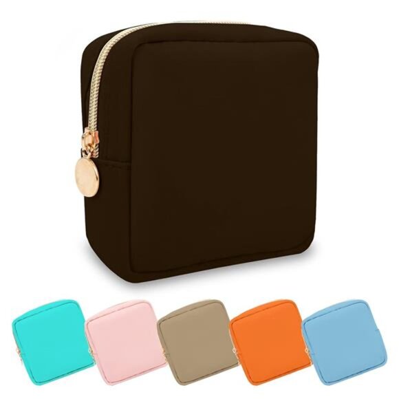 Mini Makeup Bag Cosmetic Pouch Travel Toiletry Organizer Nylon Zipper Purse - Picture 1 of 7